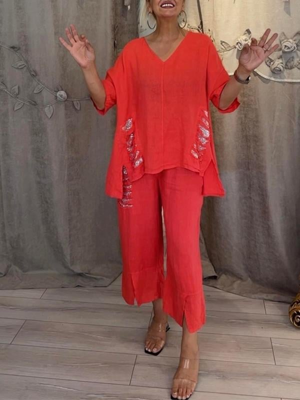 Rosmira – Dwuczęściowy strój letni z szerokimi nogawkami