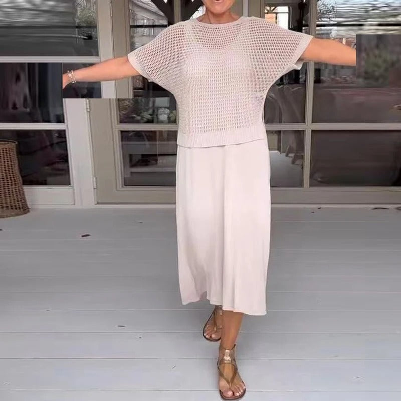 Solenka – Letni zestaw z przewiewnym topem i midi sukienką