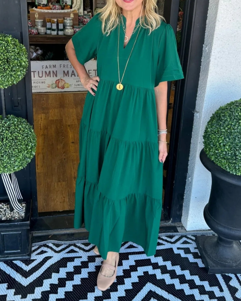 Dalia – Zwiewna sukienka maxi z kieszeniami