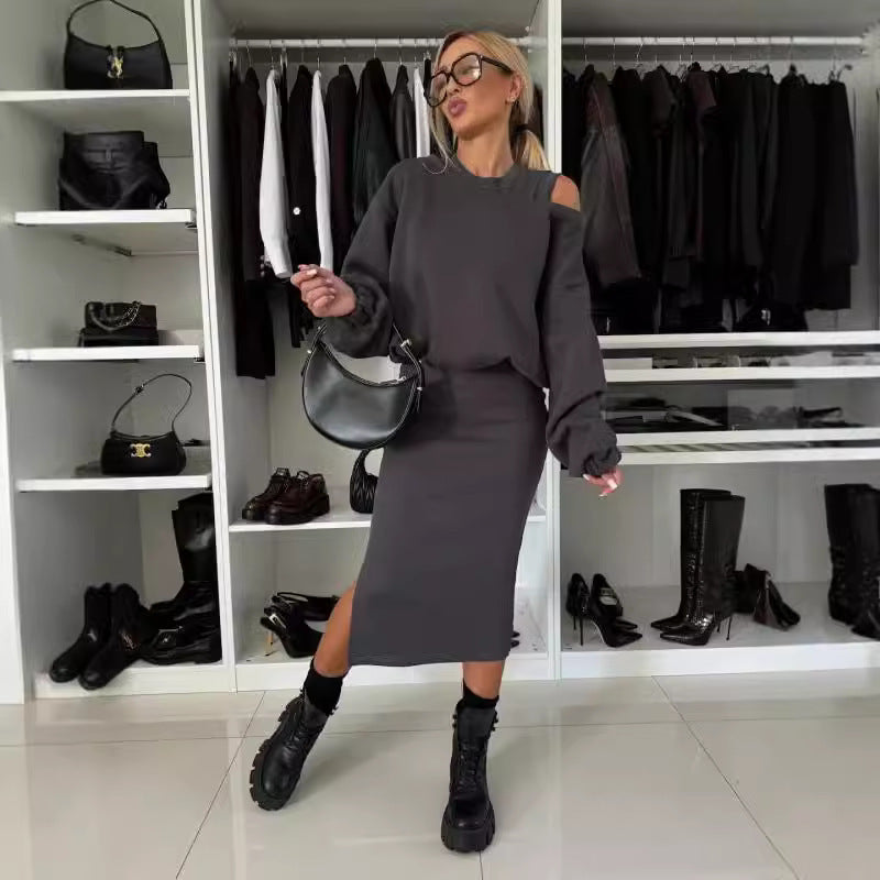 MIŁENA | ELEGANCKI DZIANINOWY KOMPLET TRZYCZĘŚCIOWY