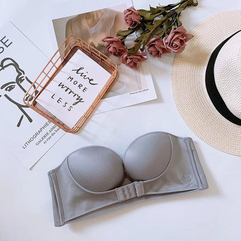 Biustonosz bez ramiączek z podwójnym zapięciem