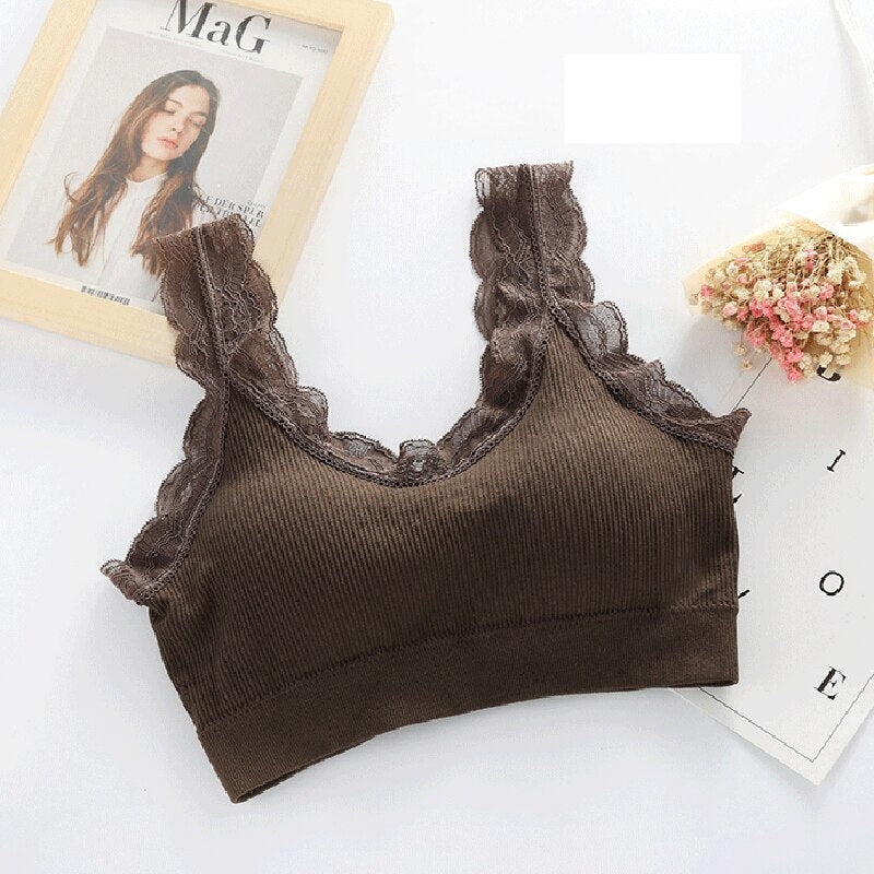 Biustonosz z koronkowym wykończeniem