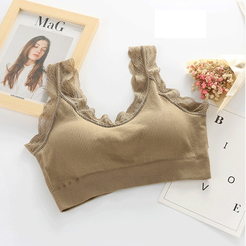 Biustonosz z koronkowym wykończeniem