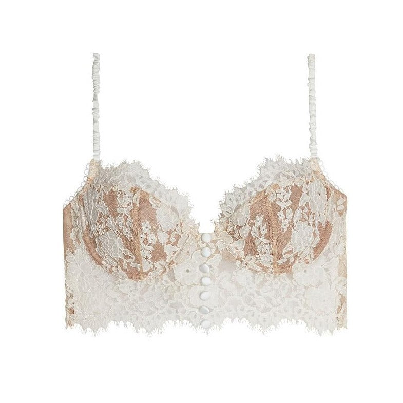 Koronkowy biustonosz z guziczkami