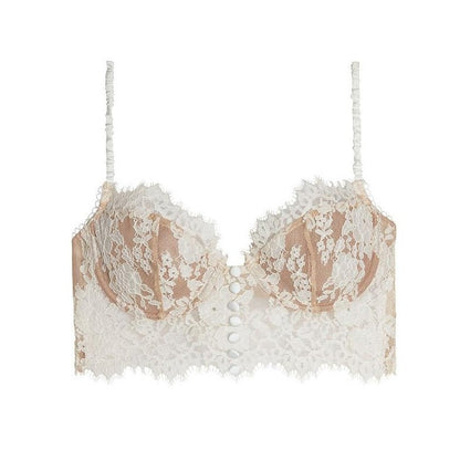 Koronkowy biustonosz z guziczkami