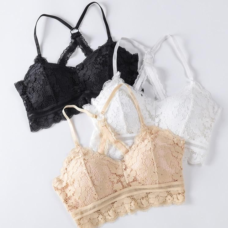 Biustonosz koronkowy z ozdobnym tyłem