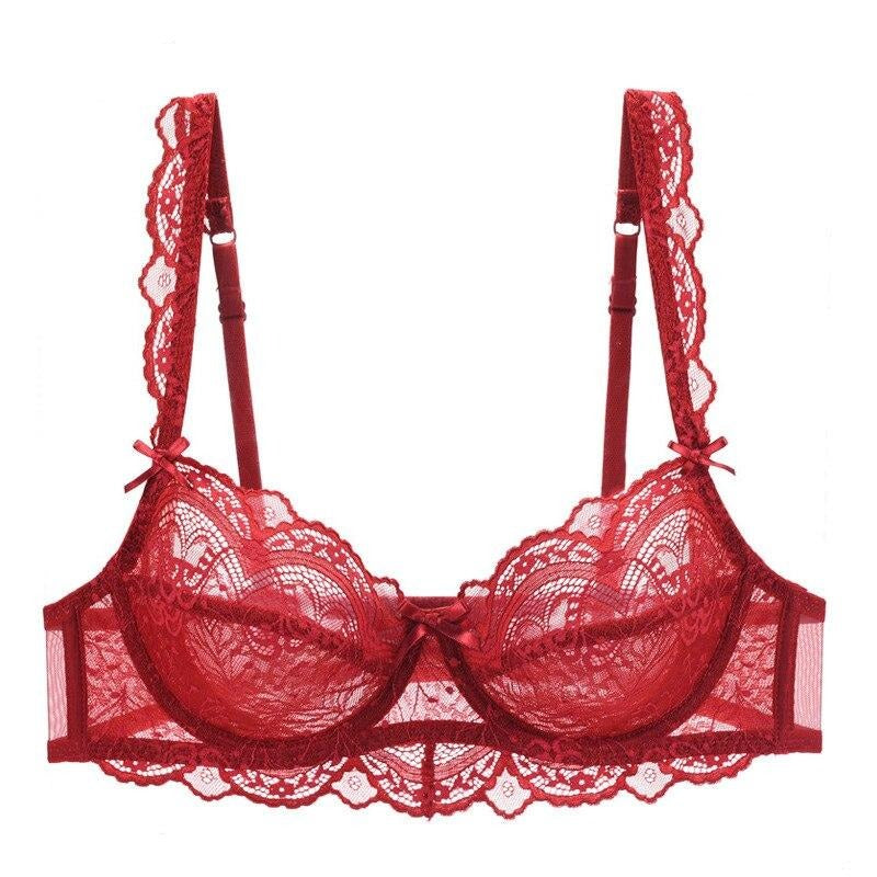 Biustonosz koronkowy z ozdobnymi ramiączkami