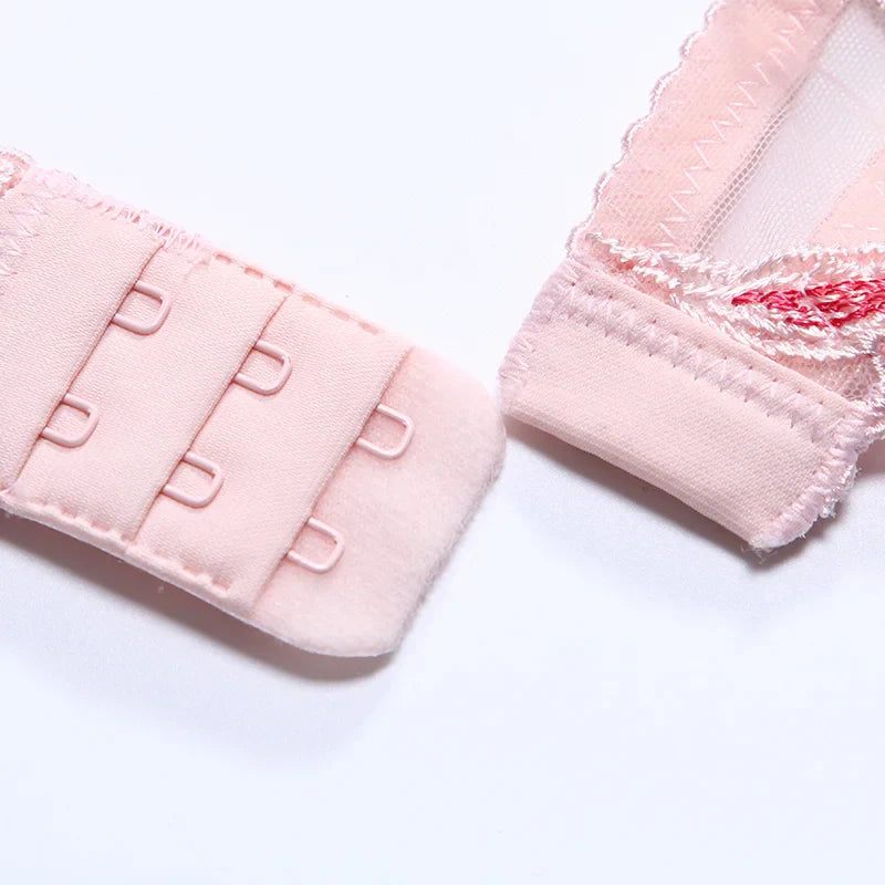 Prześwitujący biustonosz z haftem