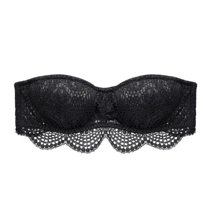 Biustonosz bez ramiączek koronkowy