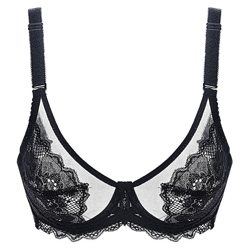 Biustonosz koronkowy z ozdobnym haftem