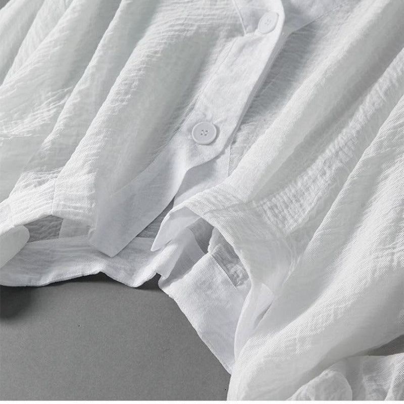 Aviela – Przewiewna lniana bluzka z rękawami nietoperz