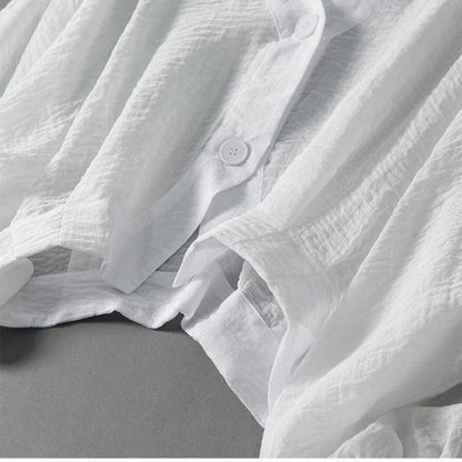 Aviela – Przewiewna lniana bluzka z rękawami nietoperz