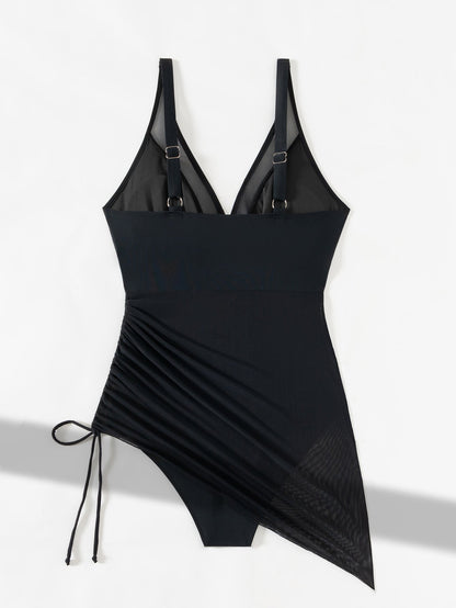 Luba – Wyszczuplający siateczkowy kostium kąpielowy sarong