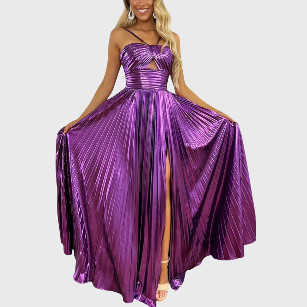 Kariana – Sukienka maxi z metalicznym blaskiem