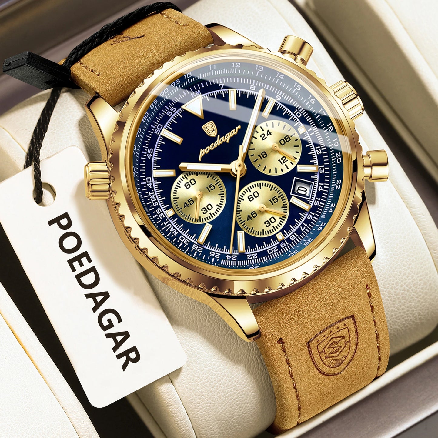 Skórzany zegarek biznesowy