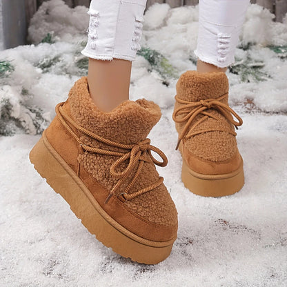 Lena - Botki zimowe na grubej podeszwie