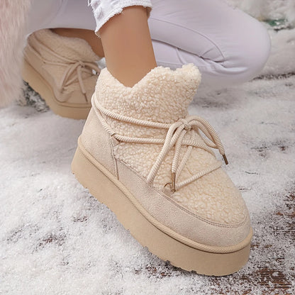 Lena - Botki zimowe na grubej podeszwie