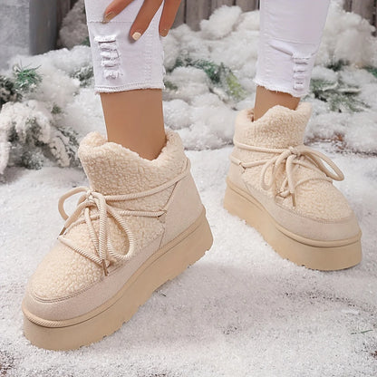 Lena - Botki zimowe na grubej podeszwie