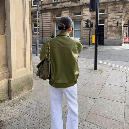 Liliana - Oversized skórzana kurtka