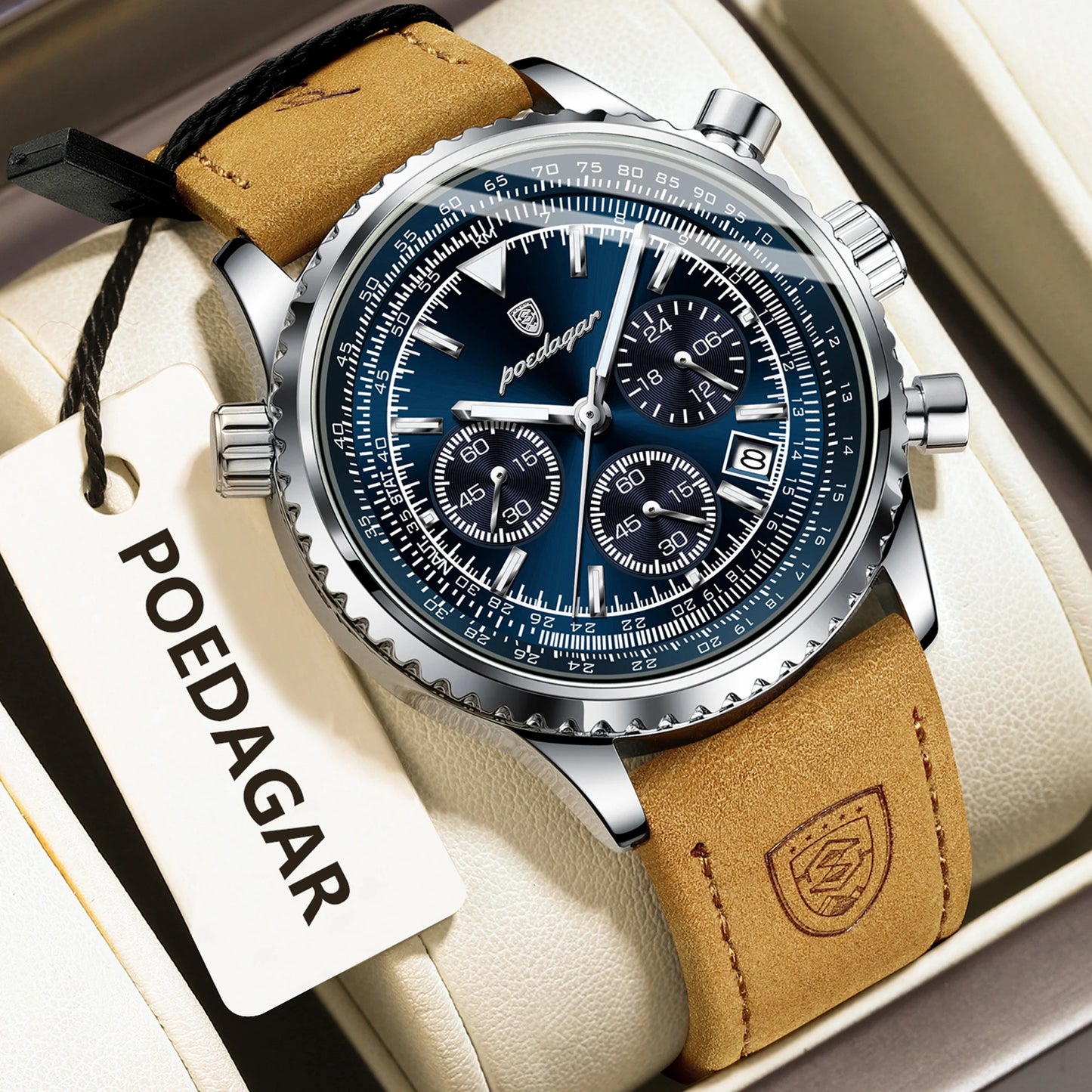 Skórzany zegarek biznesowy