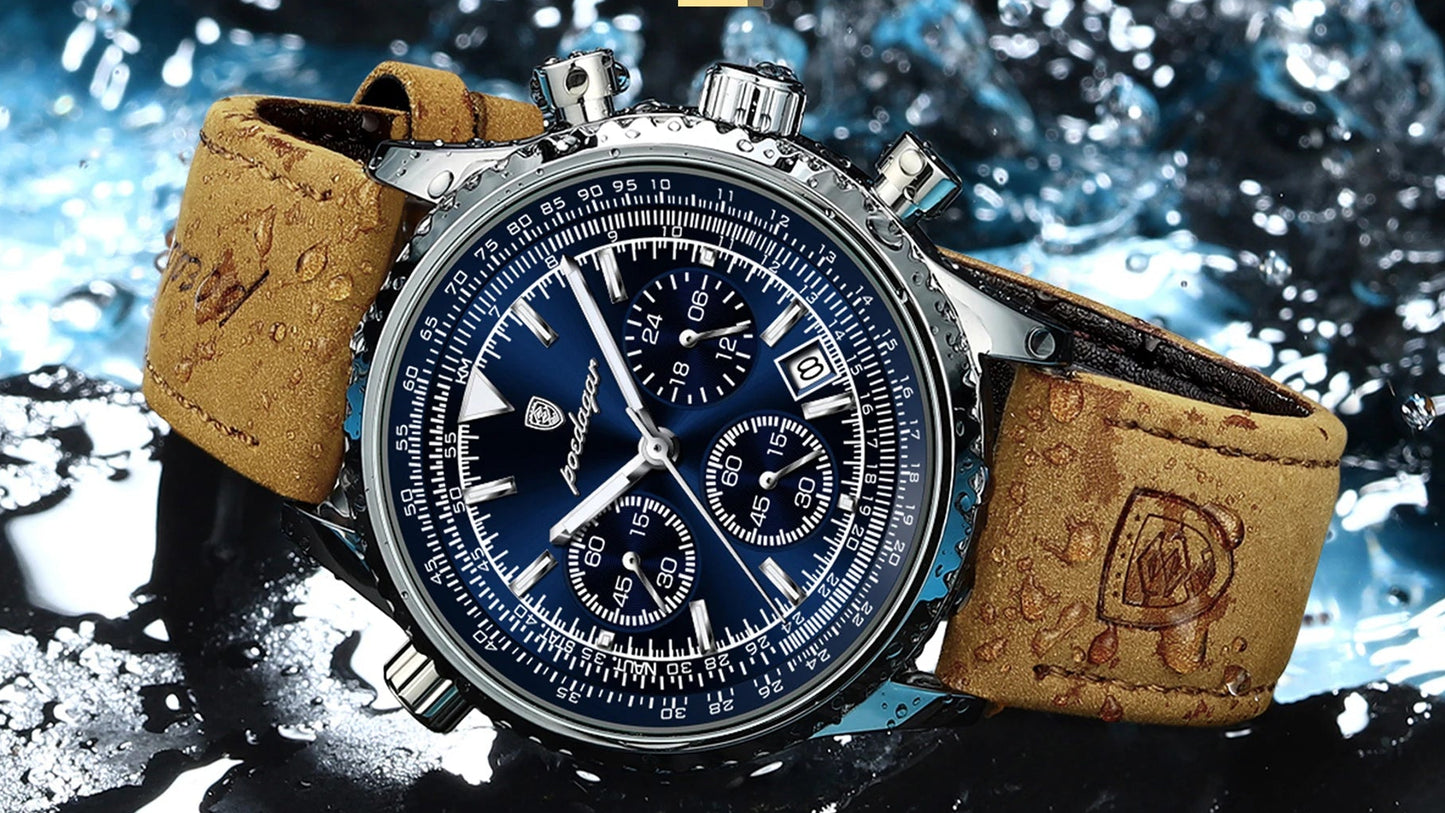 Skórzany zegarek biznesowy