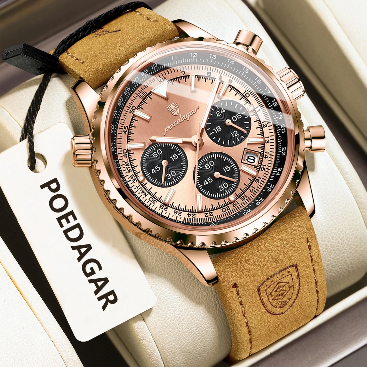 Skórzany zegarek biznesowy