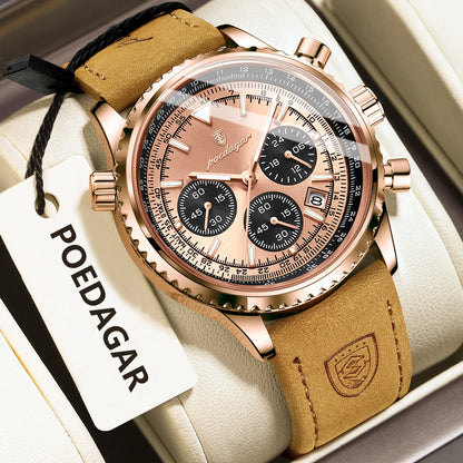 Skórzany zegarek biznesowy