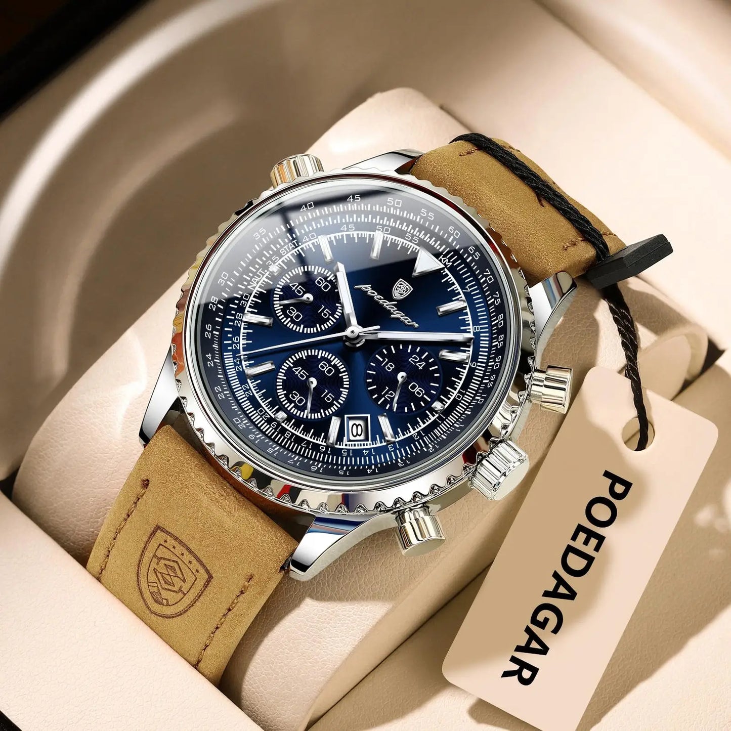 Skórzany zegarek biznesowy