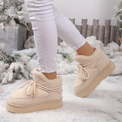 Lena - Botki zimowe na grubej podeszwie