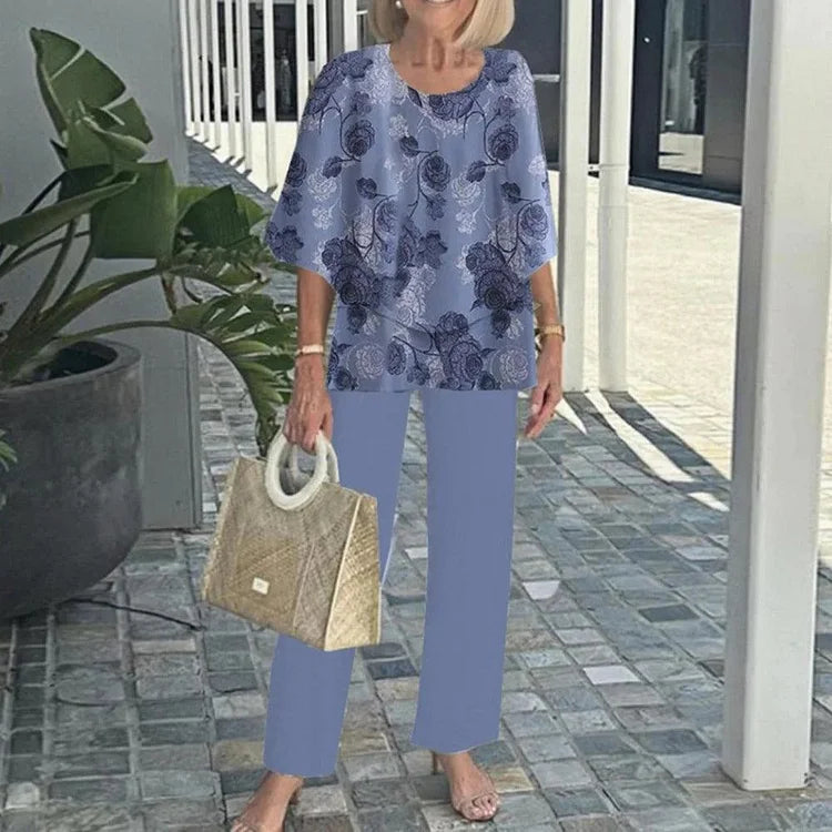 Perpetua – Stylowy dwuczęściowy komplet z nadrukiem