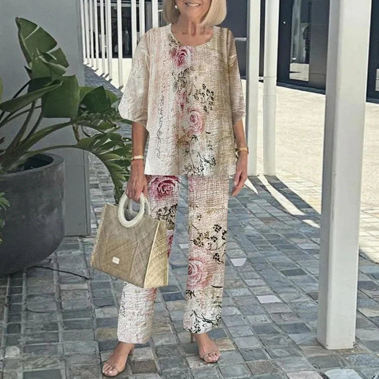 Perpetua – Stylowy dwuczęściowy komplet z nadrukiem