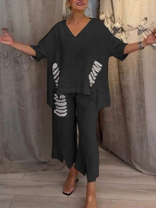 Rosmira – Dwuczęściowy strój letni z szerokimi nogawkami