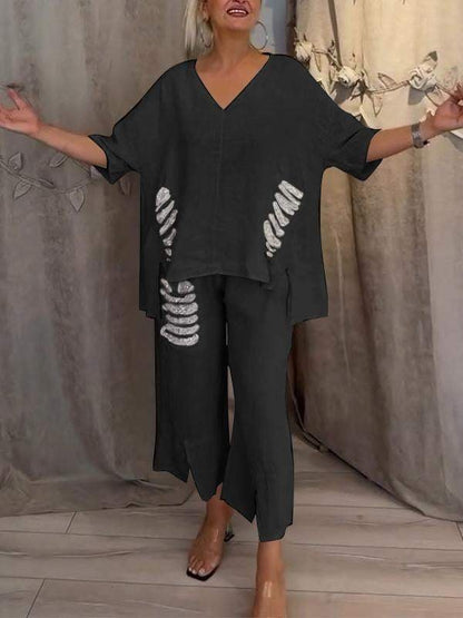 Rosmira – Dwuczęściowy strój letni z szerokimi nogawkami