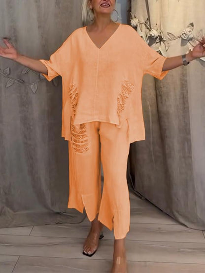 Rosmira – Dwuczęściowy strój letni z szerokimi nogawkami