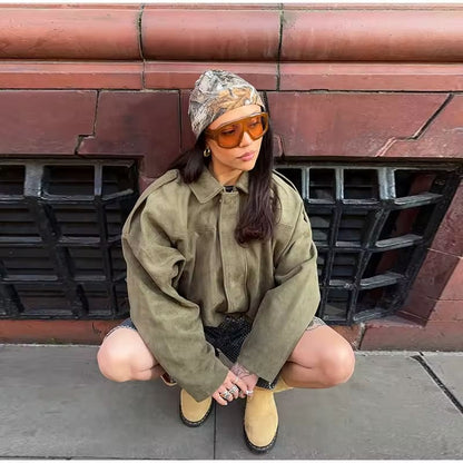 Monika - Kurtka Bomberka Zamszowa