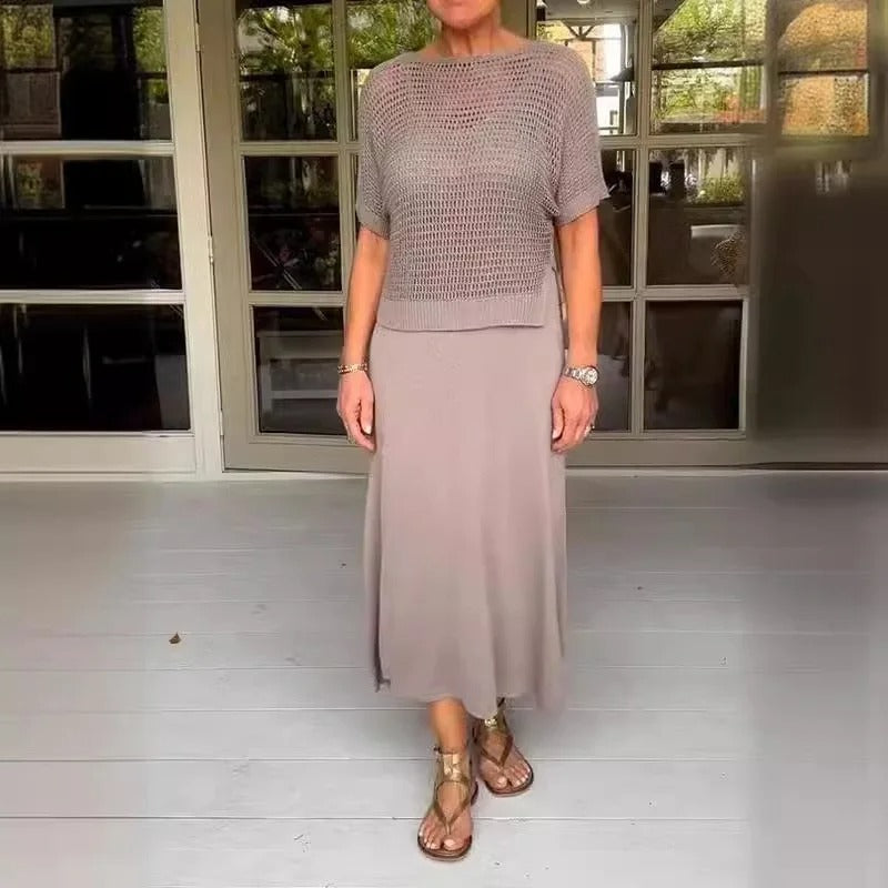 Solenka – Letni zestaw z przewiewnym topem i midi sukienką